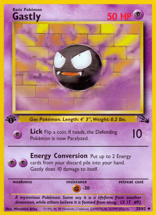 Gastly (33/62) [Fossil 1st Edition] - for just $1! 