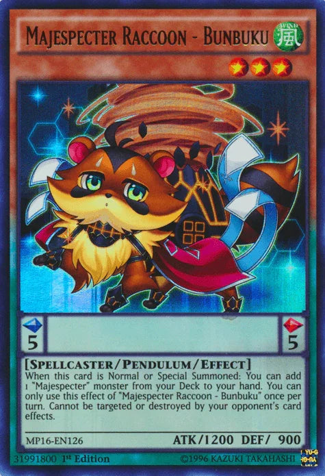 Majespecter Raccoon - Bunbuku [MP16-EN126] Ultra Rare - for just $0.10! 