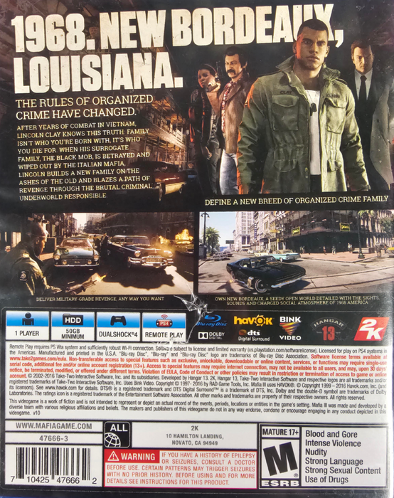 Mafia III – PlayStation 4 (PS4) - for just $11.99! 
