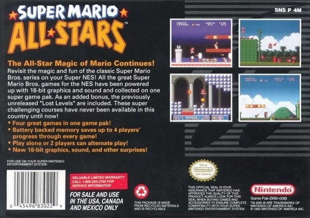 Super Mario All-Stars – Super Nintendo Entertainment System (SNES) - for just $19.99! 