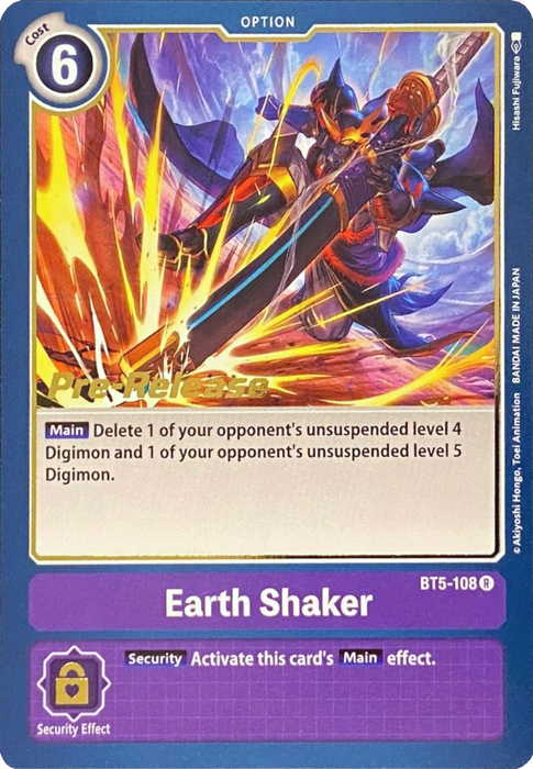 Earth Shaker [BT5-108] [Battle of Omni Pre-Release Promos] - Just $0.09! Shop now at Retro Gaming of Denver