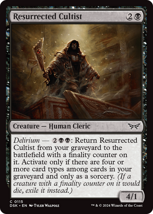Resurrected Cultist (DSK-115) - Duskmourn: House of Horror Foil - for just $0.02! 
