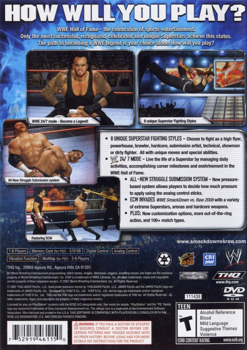 WWE SmackDown vs. Raw 2008 – PlayStation 2 (PS2) - for just $0! 