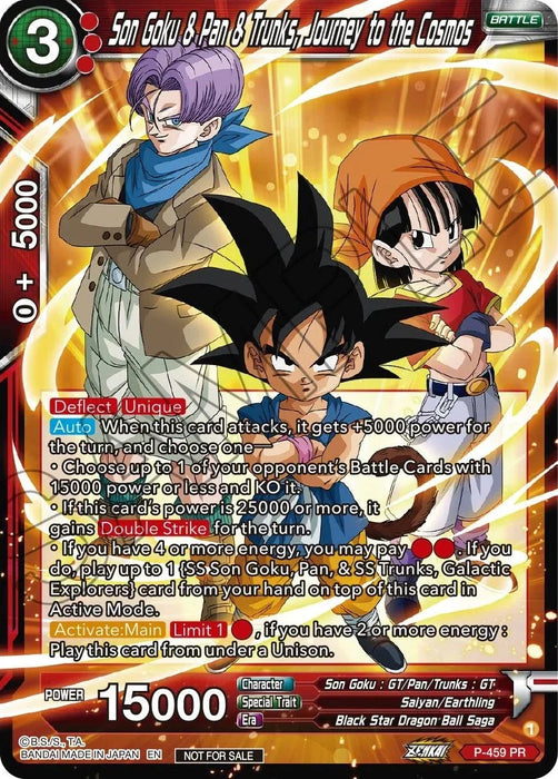 Son Goku & Pan & Trunks, Journey to the Cosmos (Z03 Dash Pack) (P-459) [Promotion Cards] - for just $0.20! 
