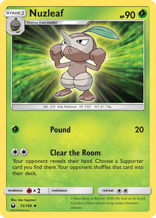 Nuzleaf (13/168) [Sun & Moon: Celestial Storm] - for just $0.10! 