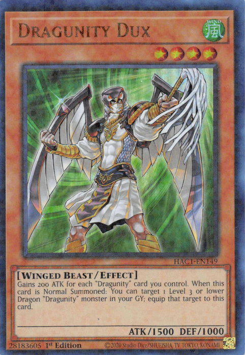 Dragunity Dux (Duel Terminal) [HAC1-EN149] Parallel Rare - for just $0.15! 
