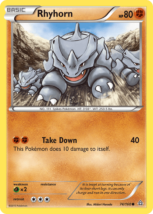 Rhyhorn (74/160) [XY: Primal Clash] - for just $0.10! 