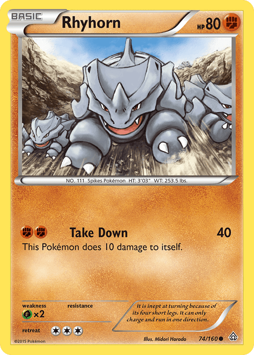 Rhyhorn (74/160) [XY: Primal Clash] - for just $0.10! 