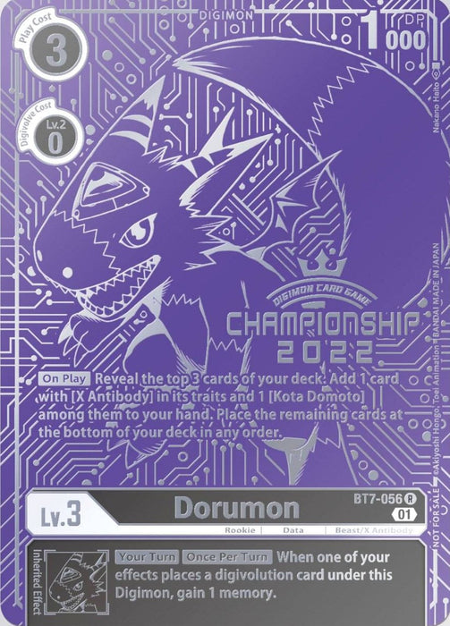 Dorumon [BT7-056] (2022 Championship Finals Top 16) [Next Adventure Promos] - Just $479.15! Shop now at Retro Gaming of Denver