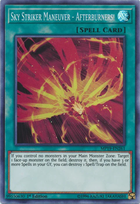 Sky Striker Maneuver - Afterburners! [MP19-EN261] Super Rare - for just $0.25! 