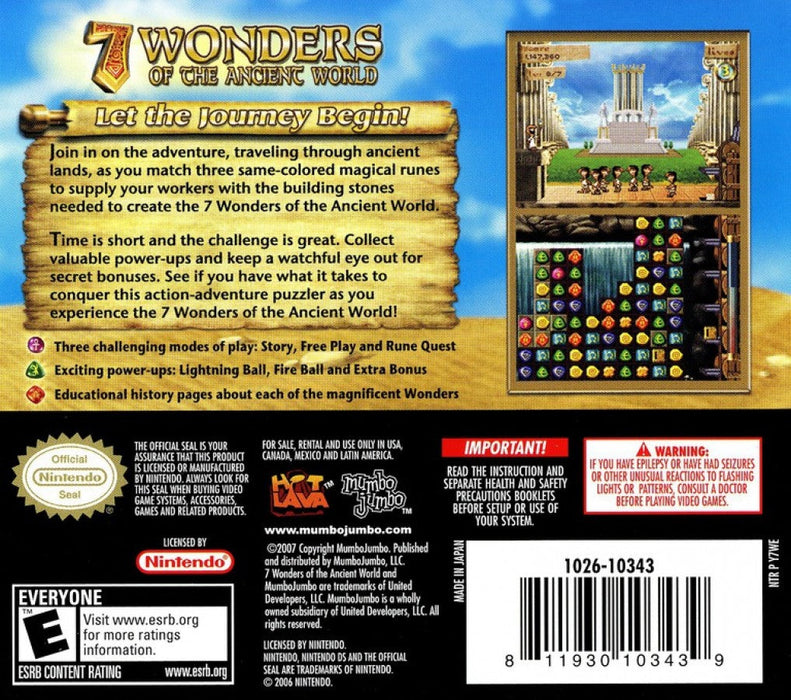 7 Wonders of the Ancient World – Nintendo DS (DS) - for just $7.99! 