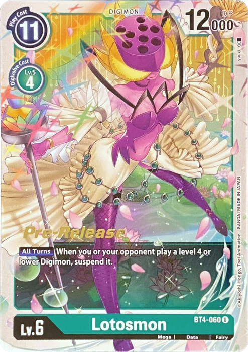 Lotosmon [BT4-060] [Great Legend Pre-Release Promos] - Just $0.10! Shop now at Retro Gaming of Denver