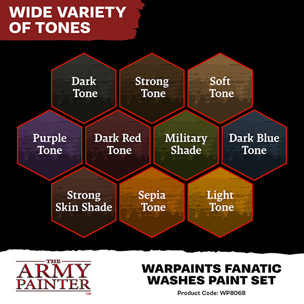 The Army Painter - Warpaint: Fanatic Washes Paint Set (10 washes) - for just $42.50! 