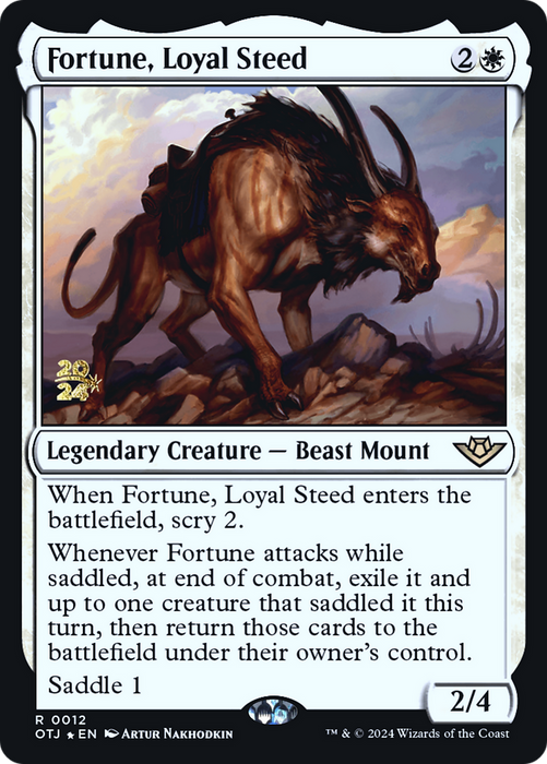 Fortune, Loyal Steed (PRE-012) - Outlaws of Thunder Junction Promos Foil - for just $0.13! 