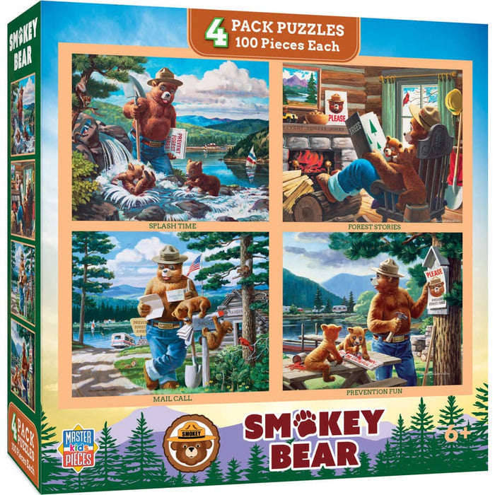 Smokey Bear 100 Piece Jigsaw Puzzles 4-Pack - for just $14.99! 
