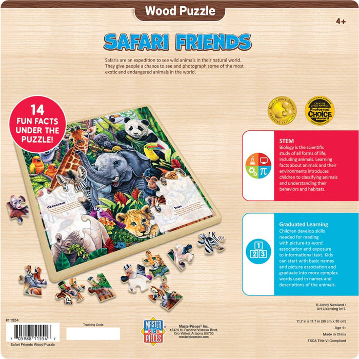 Wood Fun Facts - Safari Friends 48 Piece Wood Jigsaw Puzzle - for just $14.99! 