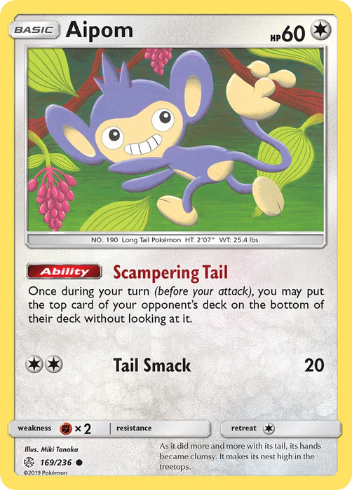 Aipom (169/236) [Sun & Moon: Cosmic Eclipse] - for just $0.10! 