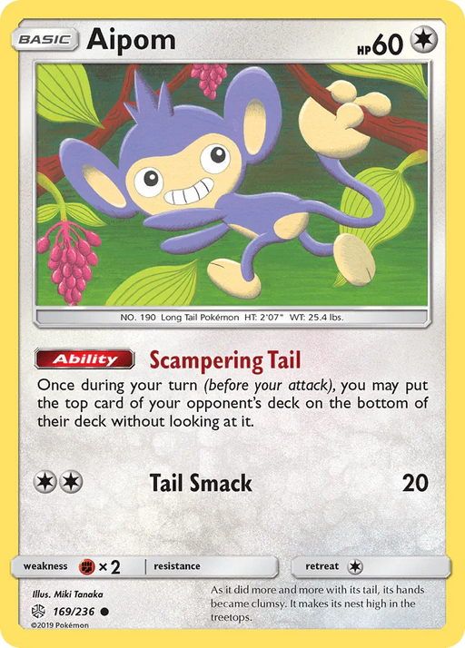 Aipom (169/236) [Sun & Moon: Cosmic Eclipse] - for just $0.15! 