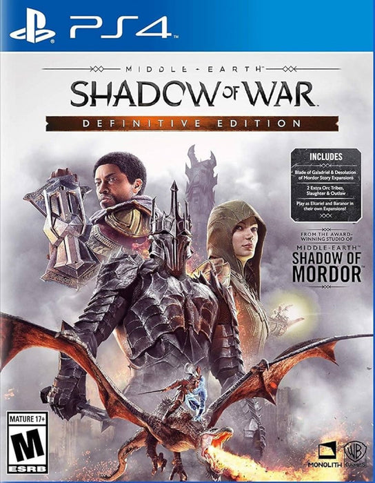 Middle Earth: Shadow of War [Definitive Edition] – PlayStation 4 (PS4) - for just $14.99! 