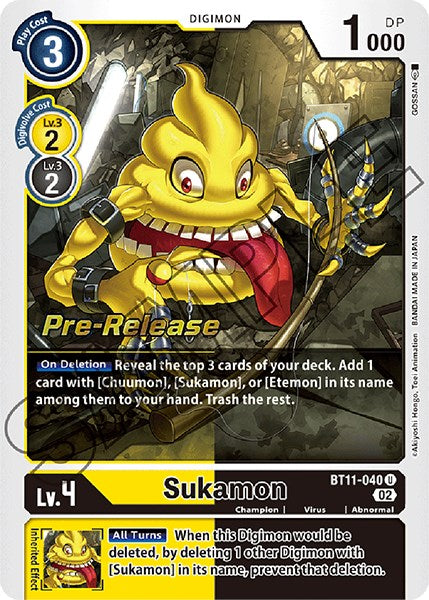 Sukamon [BT11-040] [Dimensional Phase Pre-Release Promos] - Just $0.95! Shop now at Retro Gaming of Denver