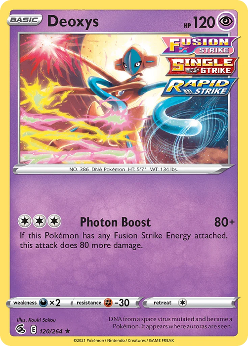 Deoxys (120/264) (Theme Deck Exclusive) [Sword & Shield: Fusion Strike] - for just $0.10! 