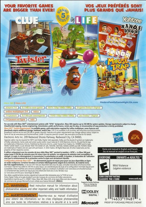 Hasbro Family Game Night 3 – Xbox 360 (X360) - for just $14.99! 