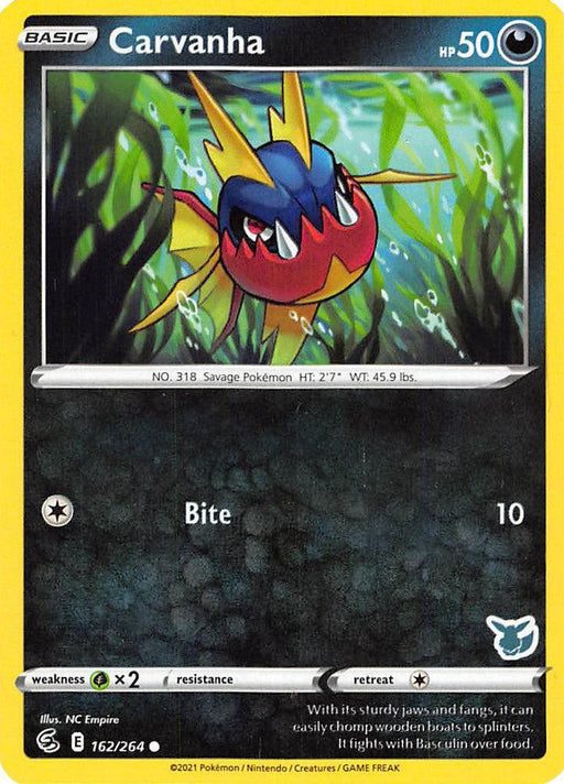 Carvanha (162/264) (Eevee Deck) [Battle Academy 2022] - for just $0.10! 