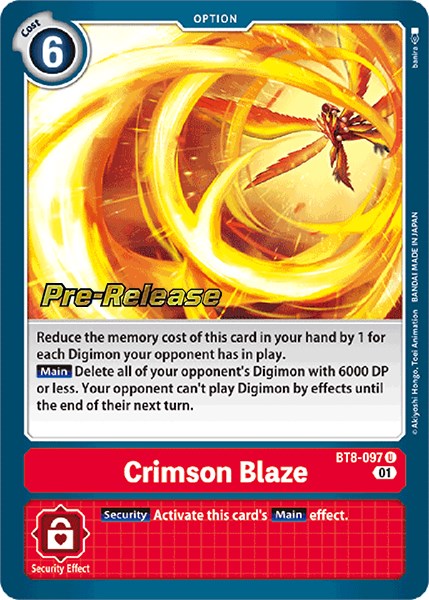 Crimson Blaze [BT8-097] [New Awakening Pre-Release Cards] - Just $1.65! Shop now at Retro Gaming of Denver