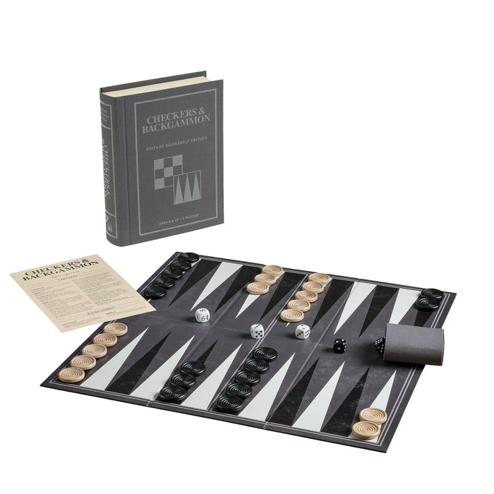 Checkers & Backgammon - Vintage Bookshelf Edition - for just $45.99! 