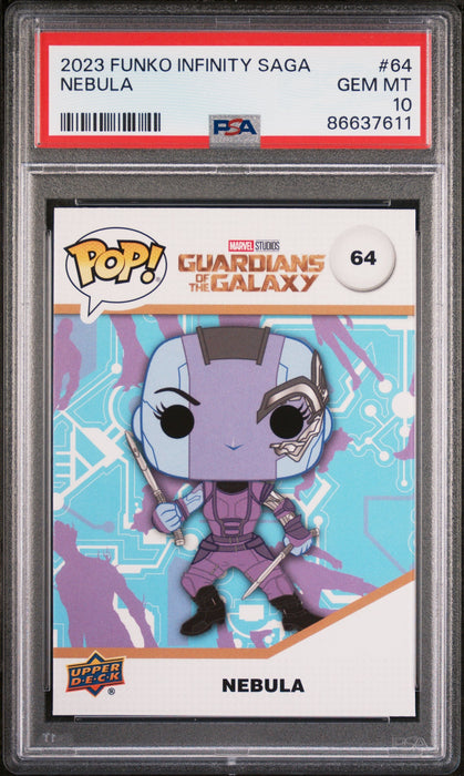 2023 UPPER DECK FUNKO POP MARVEL  NEBULA  #64  PSA 10 - for just $39! 