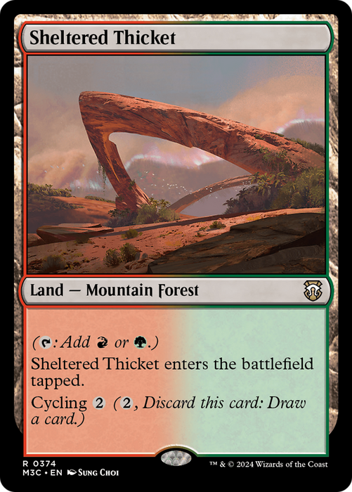 Sheltered Thicket (M3C-374) - Modern Horizons 3 Commander - for just $0.09! 