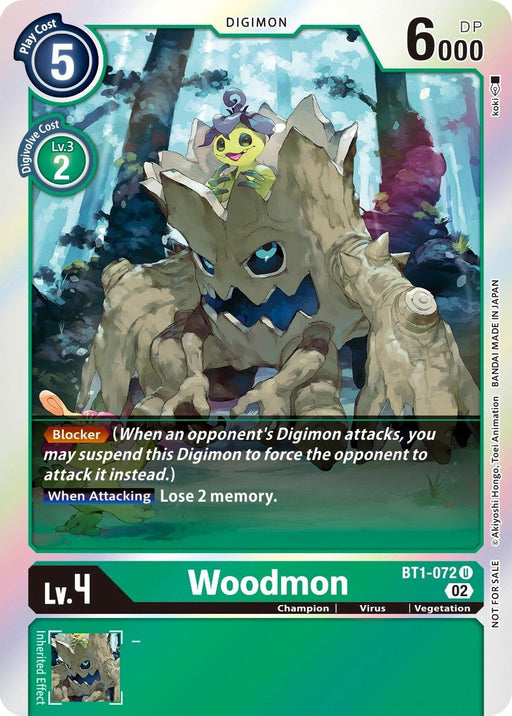 Woodmon [BT1-072] (Official Tournament Pack Vol. 6) [Release Special Booster Promos] - Just $0.09! Shop now at Retro Gaming of Denver