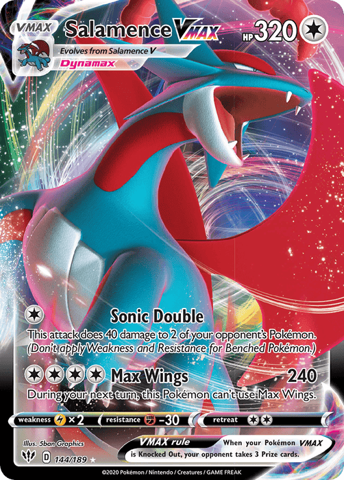 Salamence VMAX (144/189) [Sword & Shield: Darkness Ablaze] - for just $1.15! 