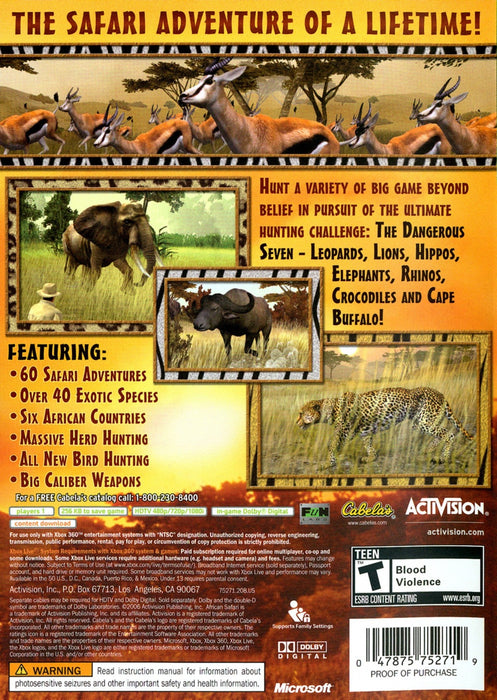 Cabela's African Safari – Xbox 360 (X360) - for just $10.99! 