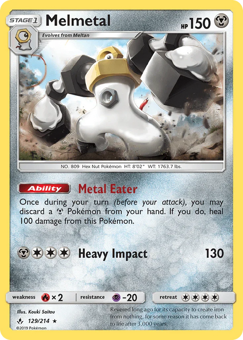 Melmetal (129/214) [Sun & Moon: Unbroken Bonds] - for just $0.20! 