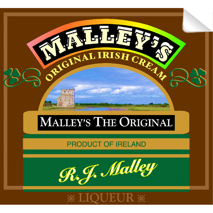 Malley's Irish Creme Single Self Adhesive Label - License and Royalty Free for Film Use - for just $3! 