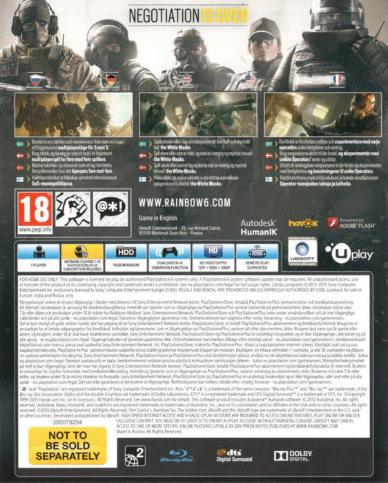 Tom Clancy's: Rainbow Six Siege [PAL Import] – PlayStation 4 (PS4) - for just $6.99! 
