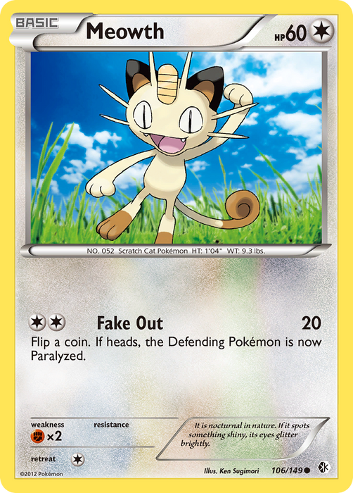 Meowth (106/149) [Black & White: Boundaries Crossed] - Just $0.30! Shop now at Retro Gaming of Denver