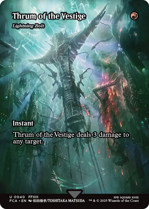 Thrum of the Vestige - Lightning Bolt (Showcase) (FCA-040) - FINAL FANTASY: Through the Ages / Thrum of the Vestige (Borderless) Foil - for just $0.88! 