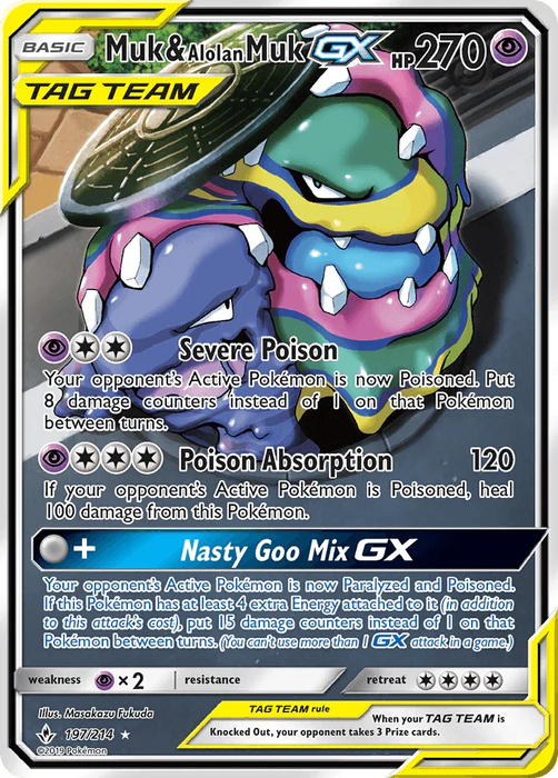 Muk & Alolan Muk GX (197/214) [Sun & Moon: Unbroken Bonds] - for just $42.35! 