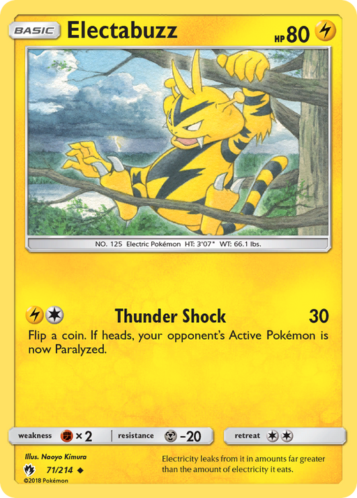 Electabuzz (71/214) [Sun & Moon: Lost Thunder] - Just $0.10! Shop now at Retro Gaming of Denver