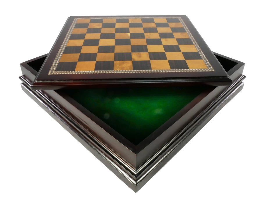Chess Set - Metal Staunton Chessmen in Wood Chest - for just $129! 