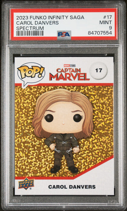 2023 UPPER DECK FUNKO POP MARVEL  CAROL DANVERS SPECTRUM #17  PSA 9 - for just $19! 