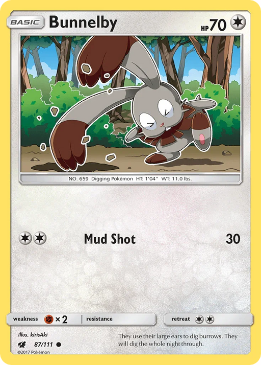 Bunnelby (87/111) [Sun & Moon: Crimson Invasion] - for just $0.10! 