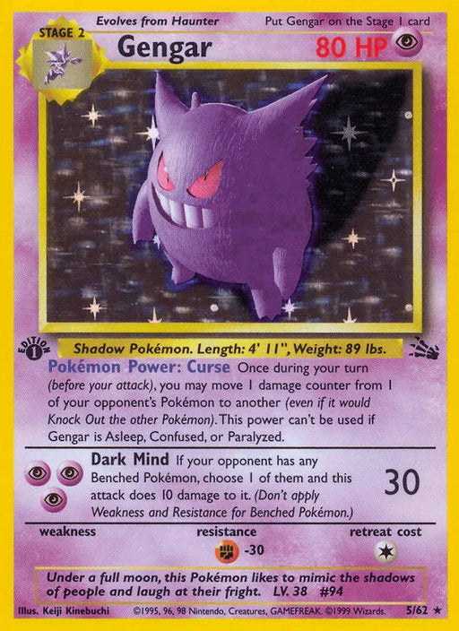 Gengar (5/62) [Fossil 1st Edition] - for just $240.60! 