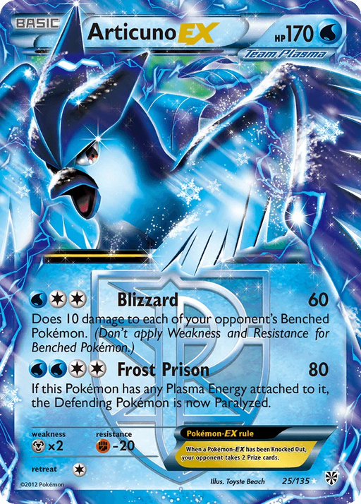 Articuno EX (25/135) [Black & White: Plasma Storm] - for just $7.55! 