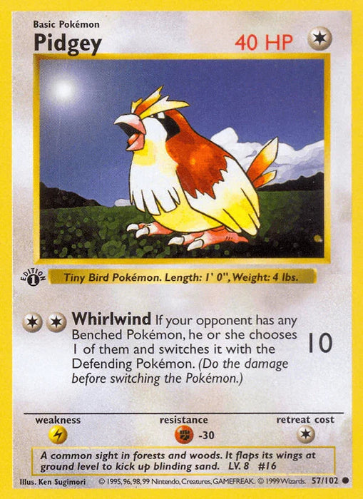 Pidgey (57/102) (Shadowless) [Base Set 1st Edition] - for just $5.95! 
