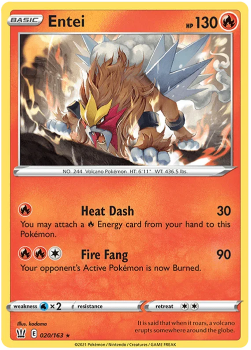 Entei (020/163) [Sword & Shield: Battle Styles] - for just $0.15! 