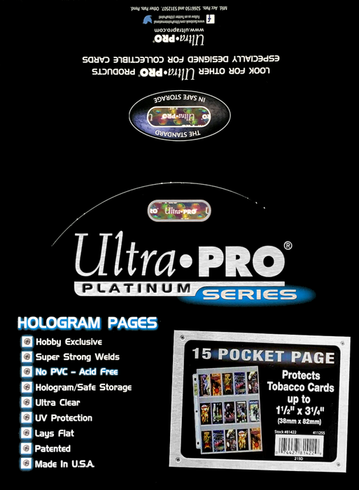 Ultra PRO: Platinum Hologram 15-Pocket Pages - 3-Holes (1.5" x 2.5" / 100-Pack) - for just $0! 