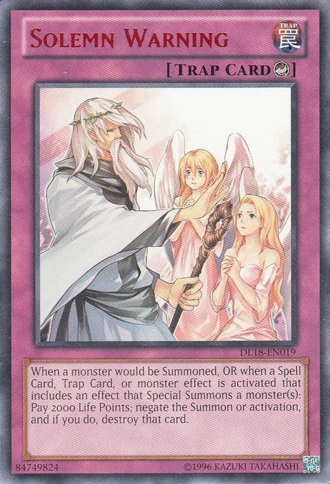 Solemn Warning (Red) [DL18-EN019] Rare - for just $1.35! 